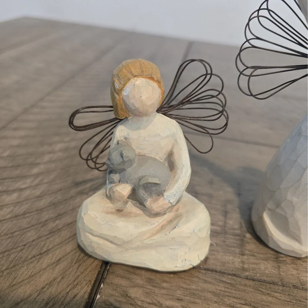 Set 3 Willow Tree Angels -Kindness Courage Giving Sculpted Hand-Painted Figure
